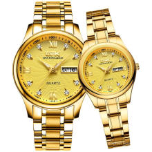 Relógio de logotipo personalizado de fábrica da China para casal relógio de pulso de quartzo da moda pulseira de aço inoxidável resistente à água relógio de presente clássico
